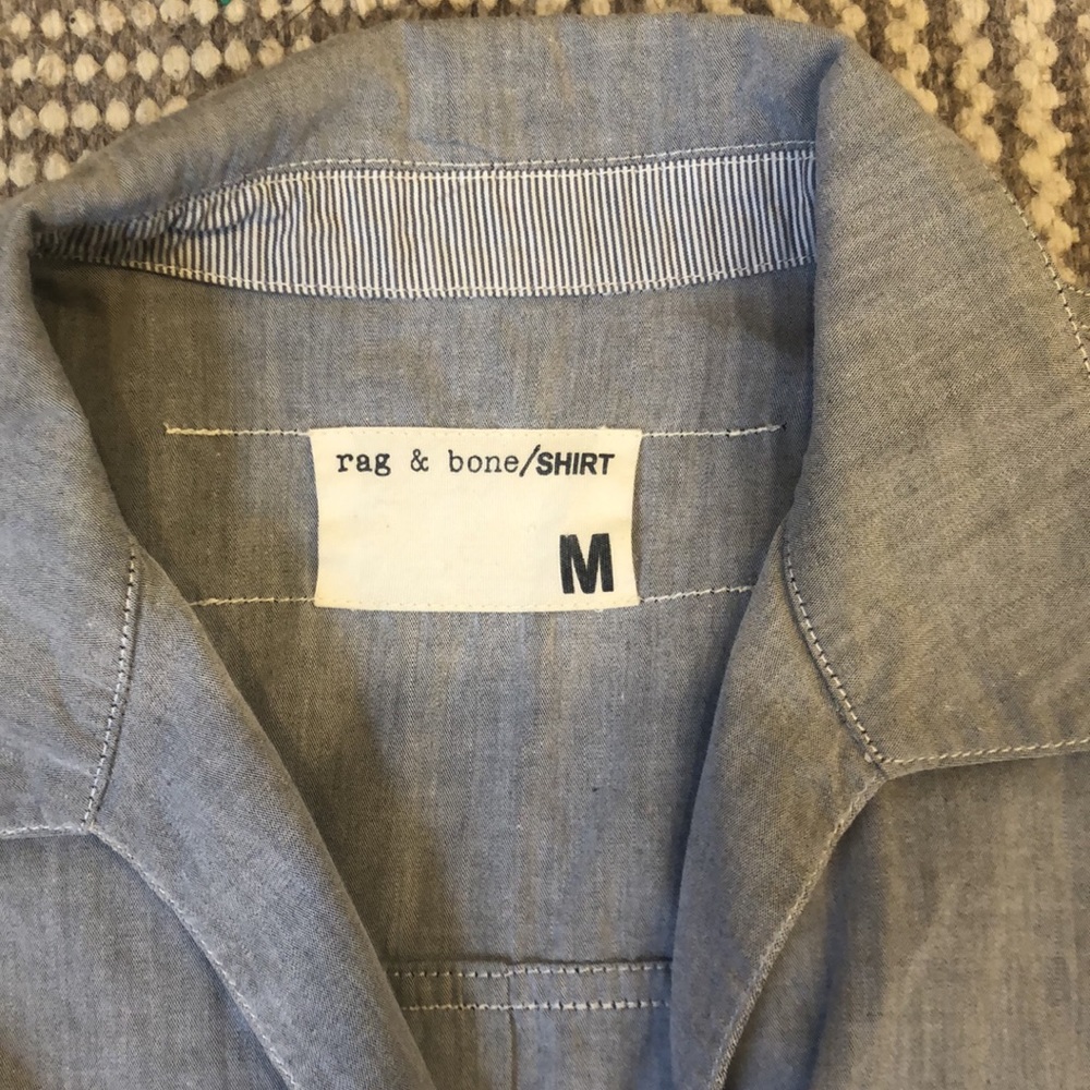 Rag & Bone Short Romper In Grey Chambray Size M - image 2